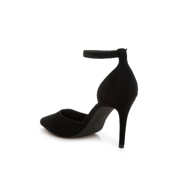 Microfiber Ankle Strap Stiletto Heels | Trendy Heels Outfit Idea for Women by Ro + Ivy | Elevated Basics, Modern Comfort & Style