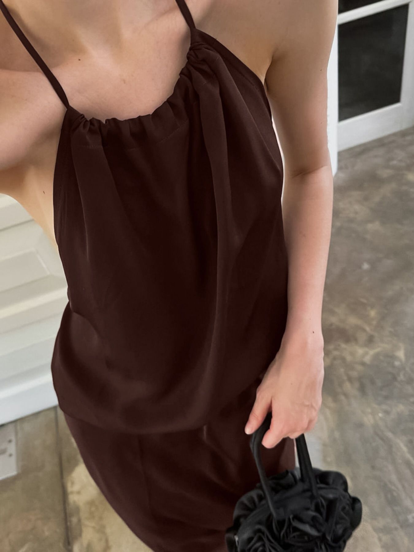 Women's Backless Halter Neck Maxi Dress - Maxi Dresses
