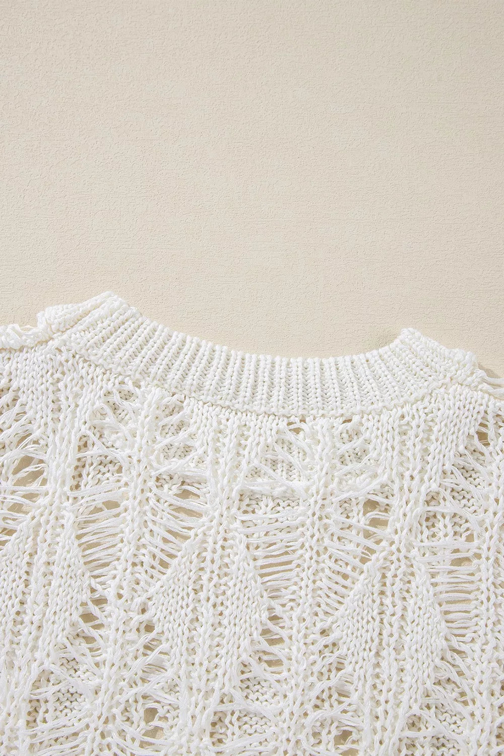 Women's Hollow Out Long Sleeve Knit Cover Up - Knit Tops