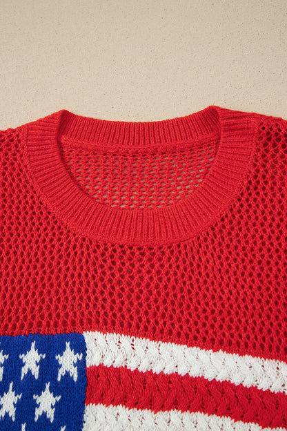 Darling Knit Graphic Short Sleeve Sweater — Festive Celebration Cute Style - Short Sleeve Sweaters