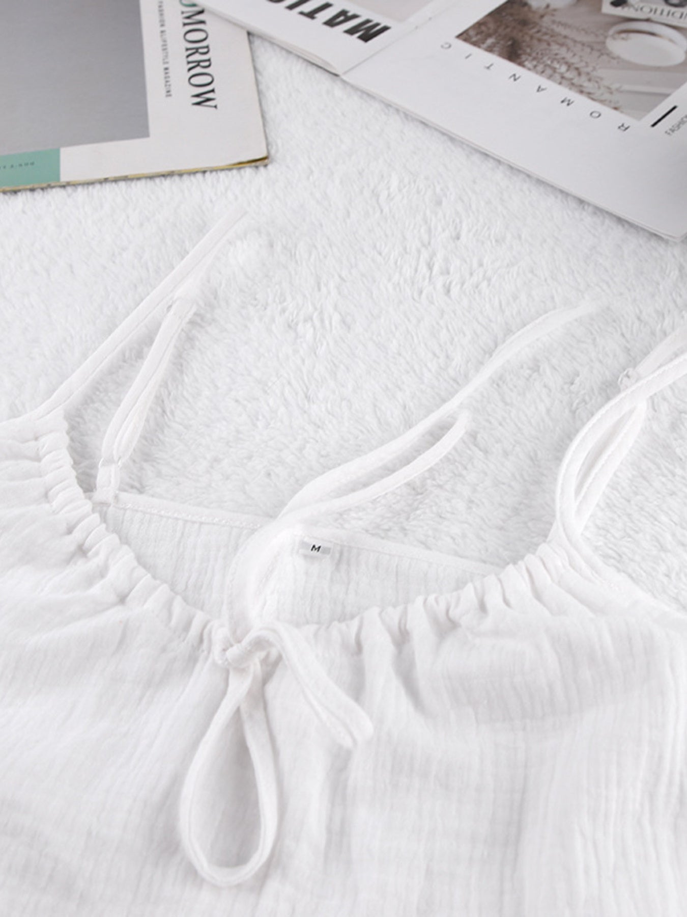 Tie Front Relaxed Fit Cami And Shorts Set - Outfit Sets