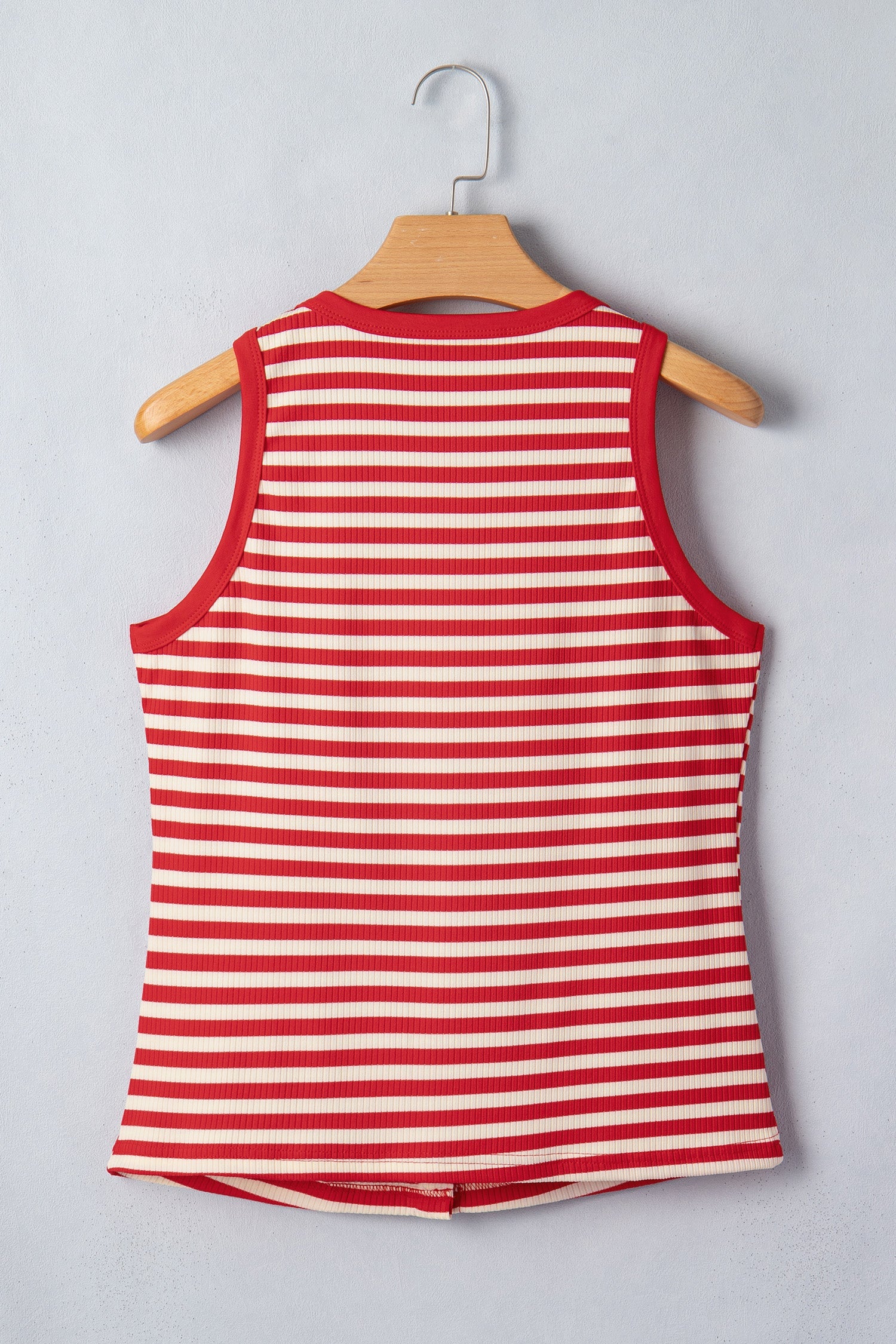 Bold Stripe Round Neck Ribbed Knit Sleeveless Tank Top — Fresh Everyday Style - Tank Tops