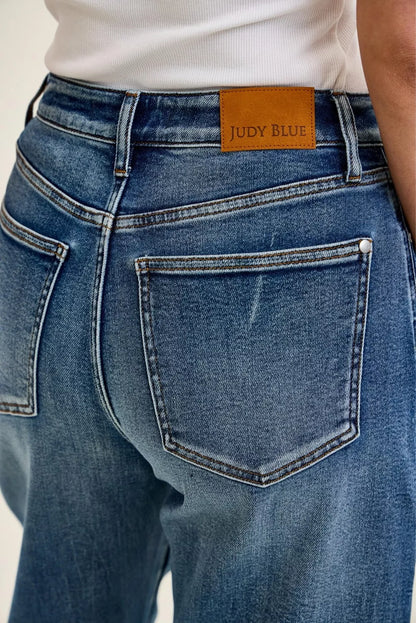 Women's High Waist Wide Leg Arc Jeans, Weathered Wash - Jeans