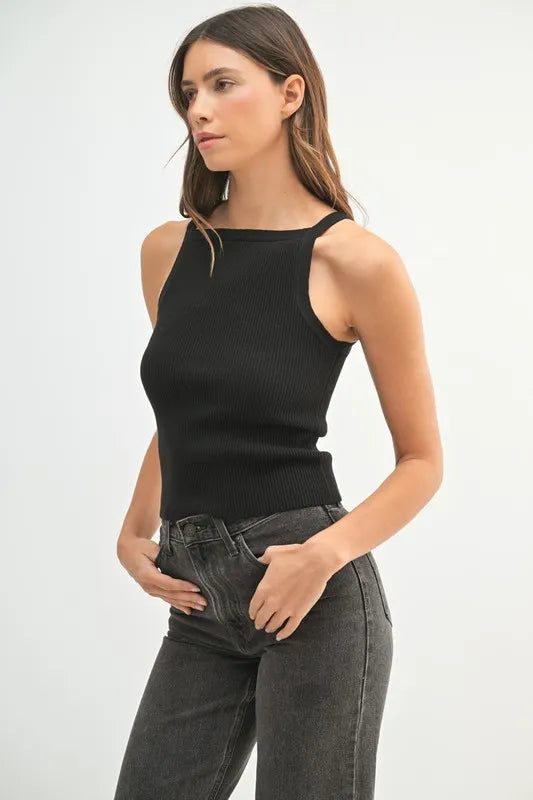 Timeless Ribbed Knit Tank Top - Tank Tops