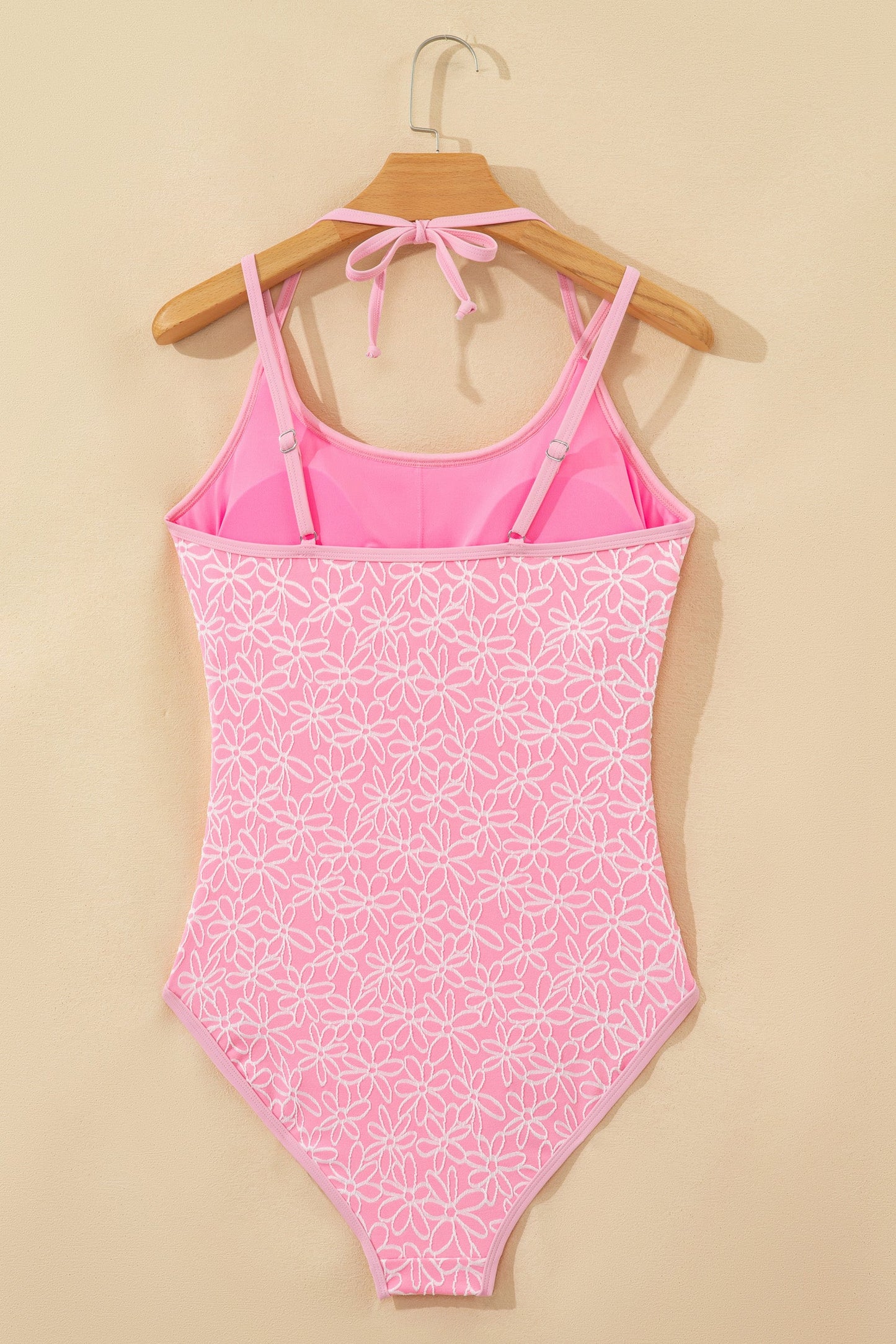 Corded Flower Halterneck One Piece Swimsuit — Elegant Flattering Summer Style - One Piece Swimsuit