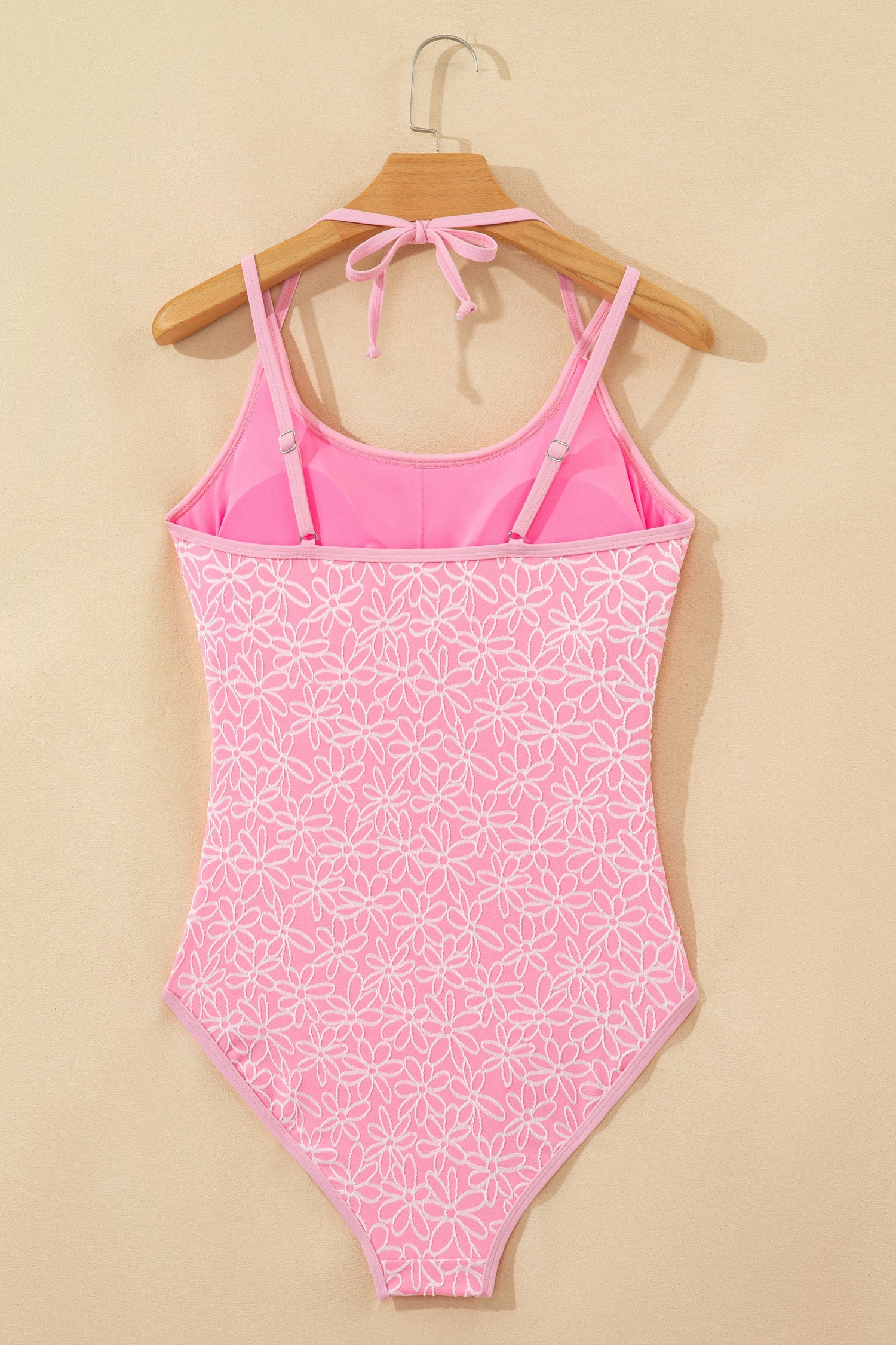 Corded Flower Halterneck One Piece Swimsuit — Elegant Flattering Summer Style - One Piece Swimsuit