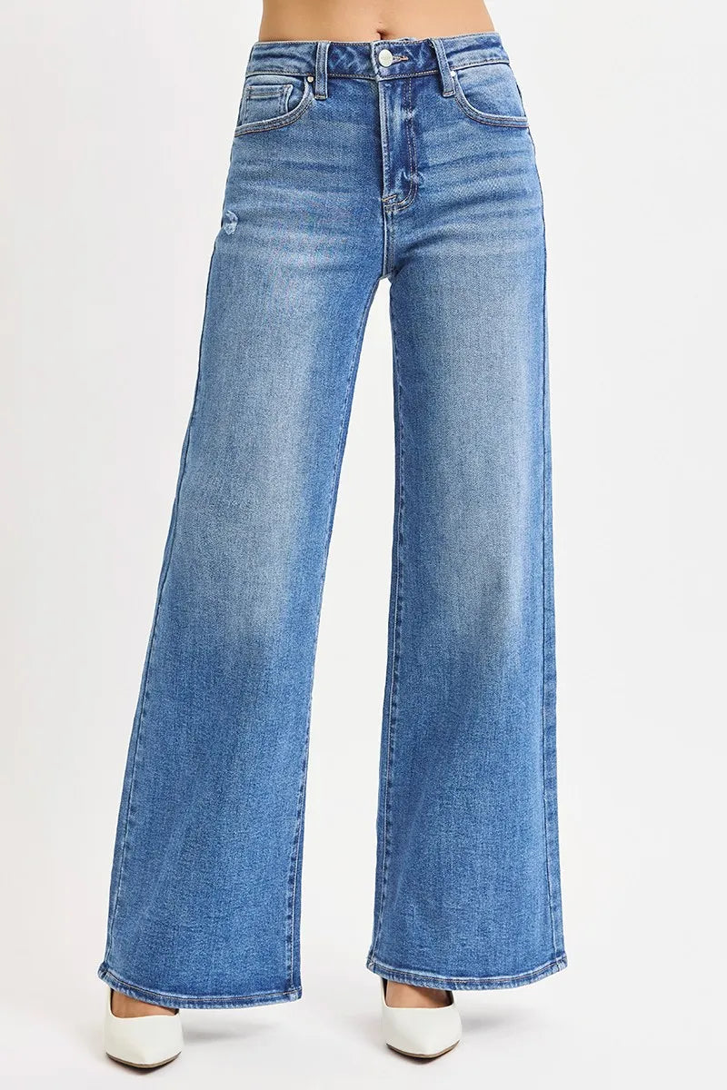 High Rise Wide Leg Jeans - Jeans