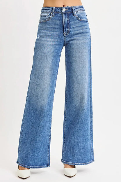 High Rise Wide Leg Jeans - Jeans