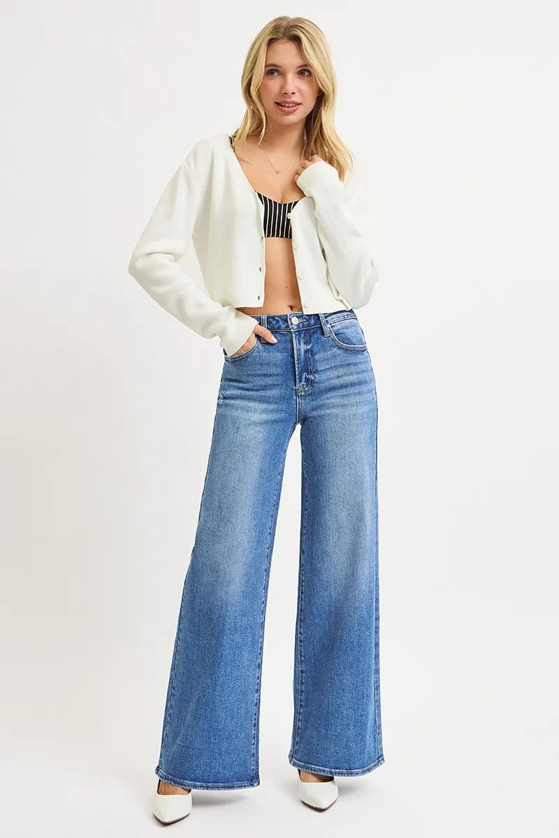 High Rise Wide Leg Jeans - MEDIUM Jeans