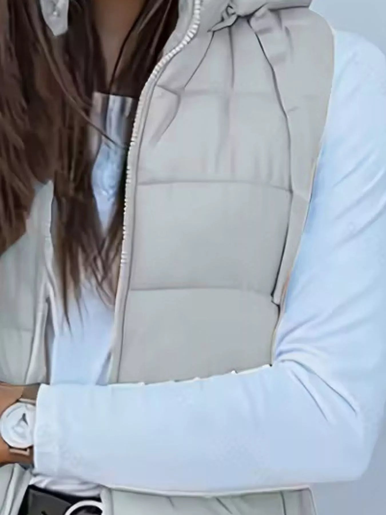 Zip Up Longline Hooded Puffer Vest