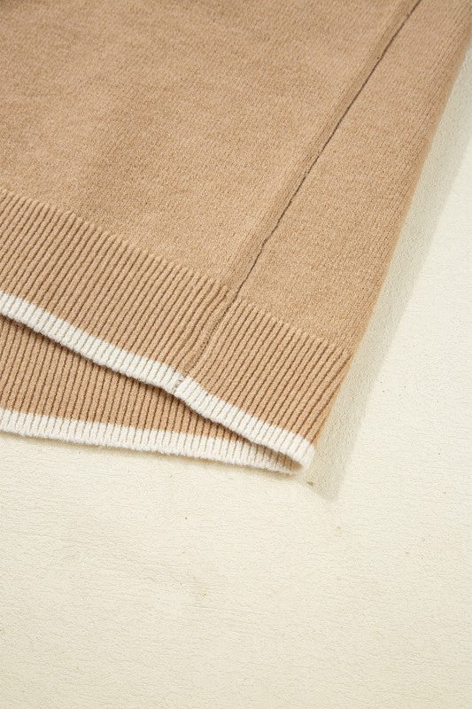 Leopard Bow Cuff Contrast Trim Sweater | Trendy Sweaters Outfit Idea for Women by Ro + Ivy | Elevated Basics, Modern Comfort & Style