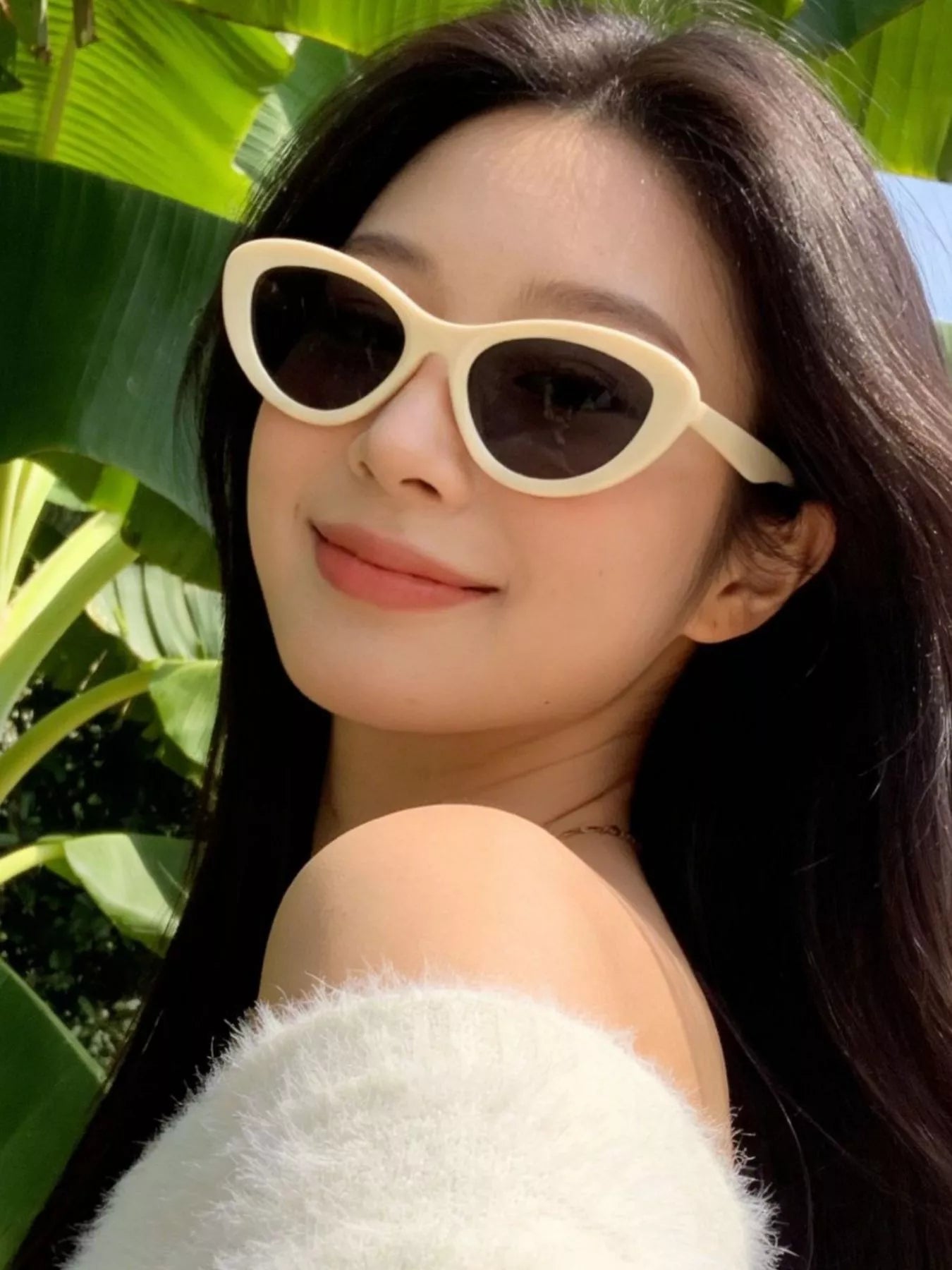 Women's Cat Eye Sunglasses - Ivory One Size Sunglasses