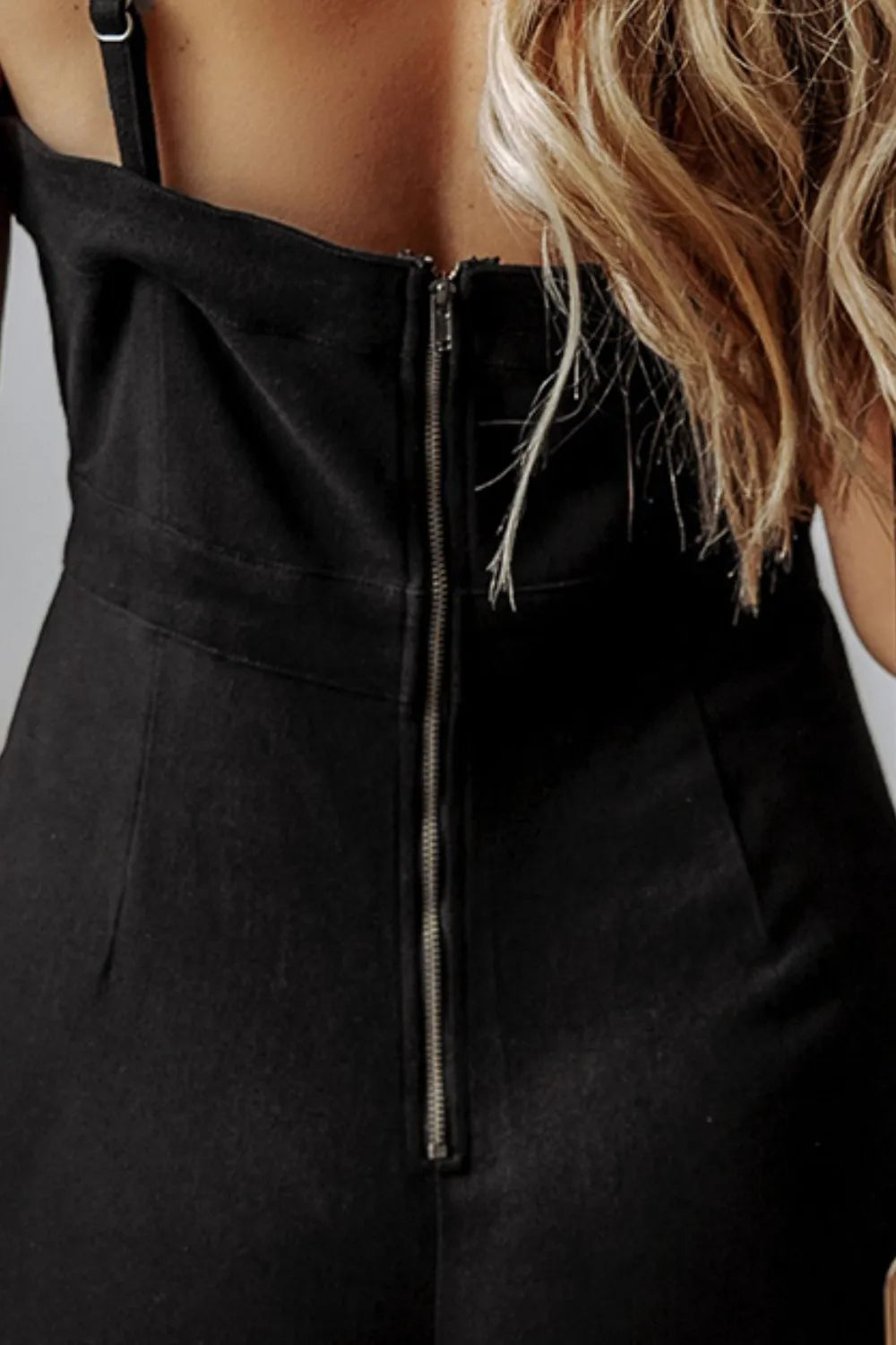 Spaghetti Straps Flare Denim Jumpsuit - Jumpsuits