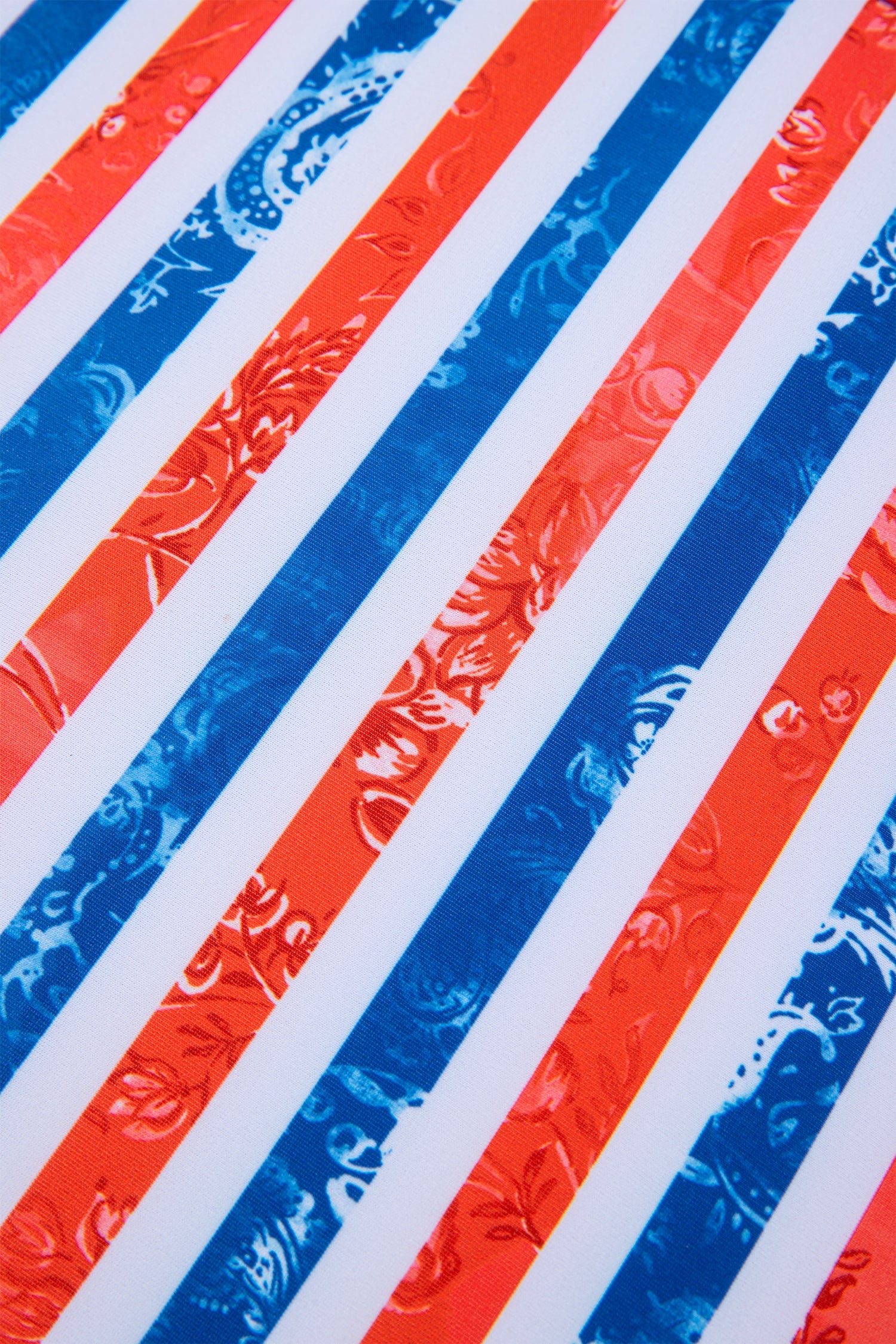 Americana Stars & Stripes Cutout Spaghetti Strap One-Piece Swimsuit — Patriotic Floral Accent Summery Style - One-Piece Swimsuits