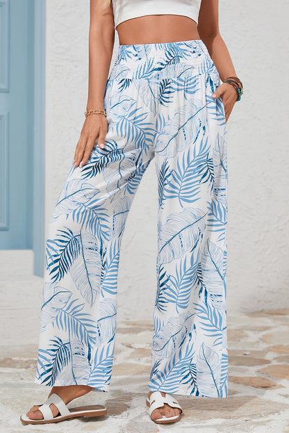 Breezy Waistband Linen Blend Wide Leg Pants — Relaxed Summer Everyday Style - Pants & Culotte