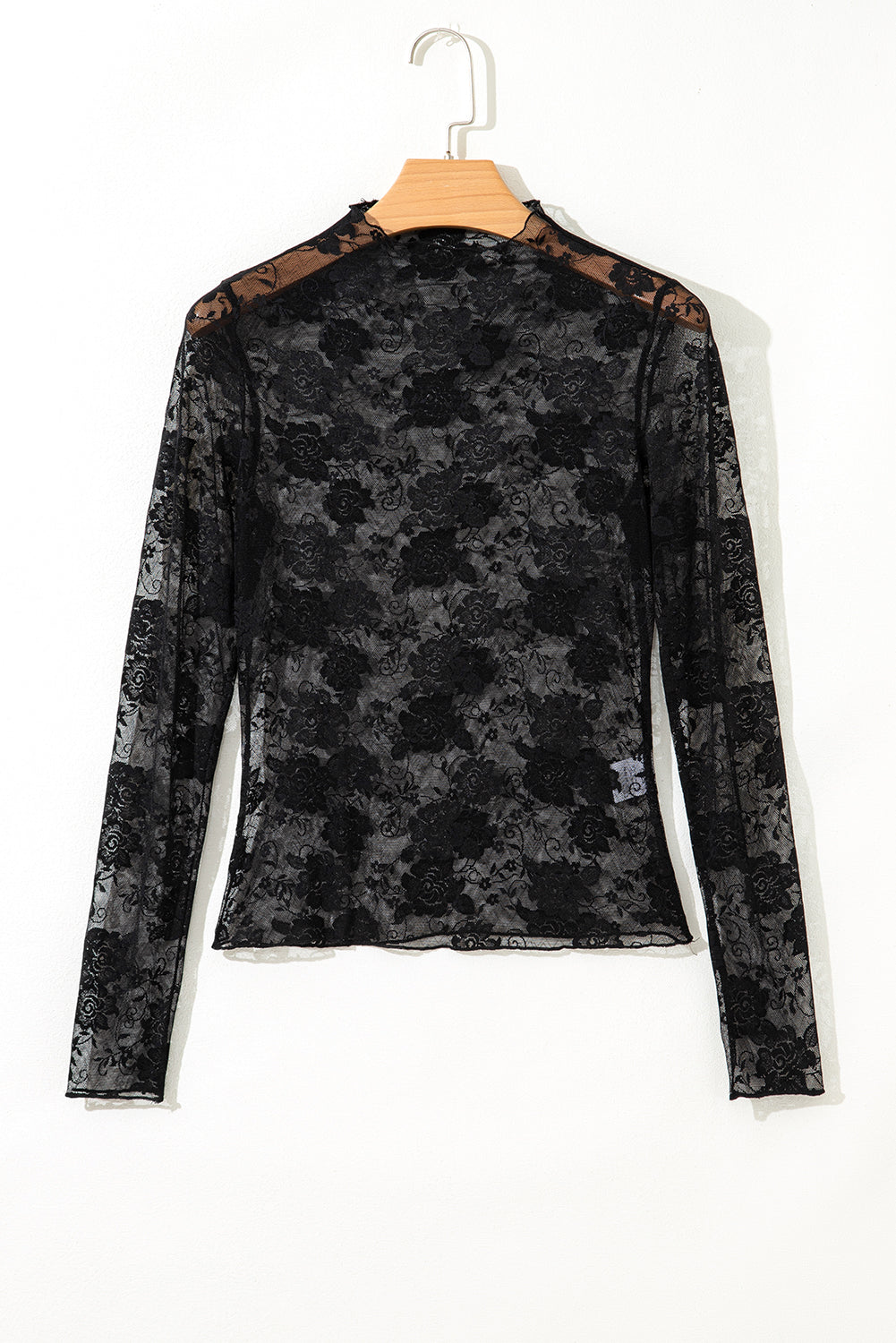 Floral Sheer Mesh Long Sleeve Top