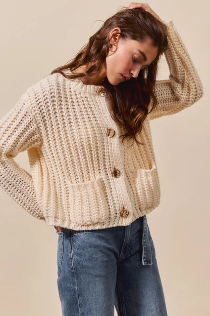 Chunky Long Sleeve Button Up Cardigan | Trendy Cardigans Outfit Idea for Women by Ro + Ivy | Elevated Basics, Modern Comfort & Style