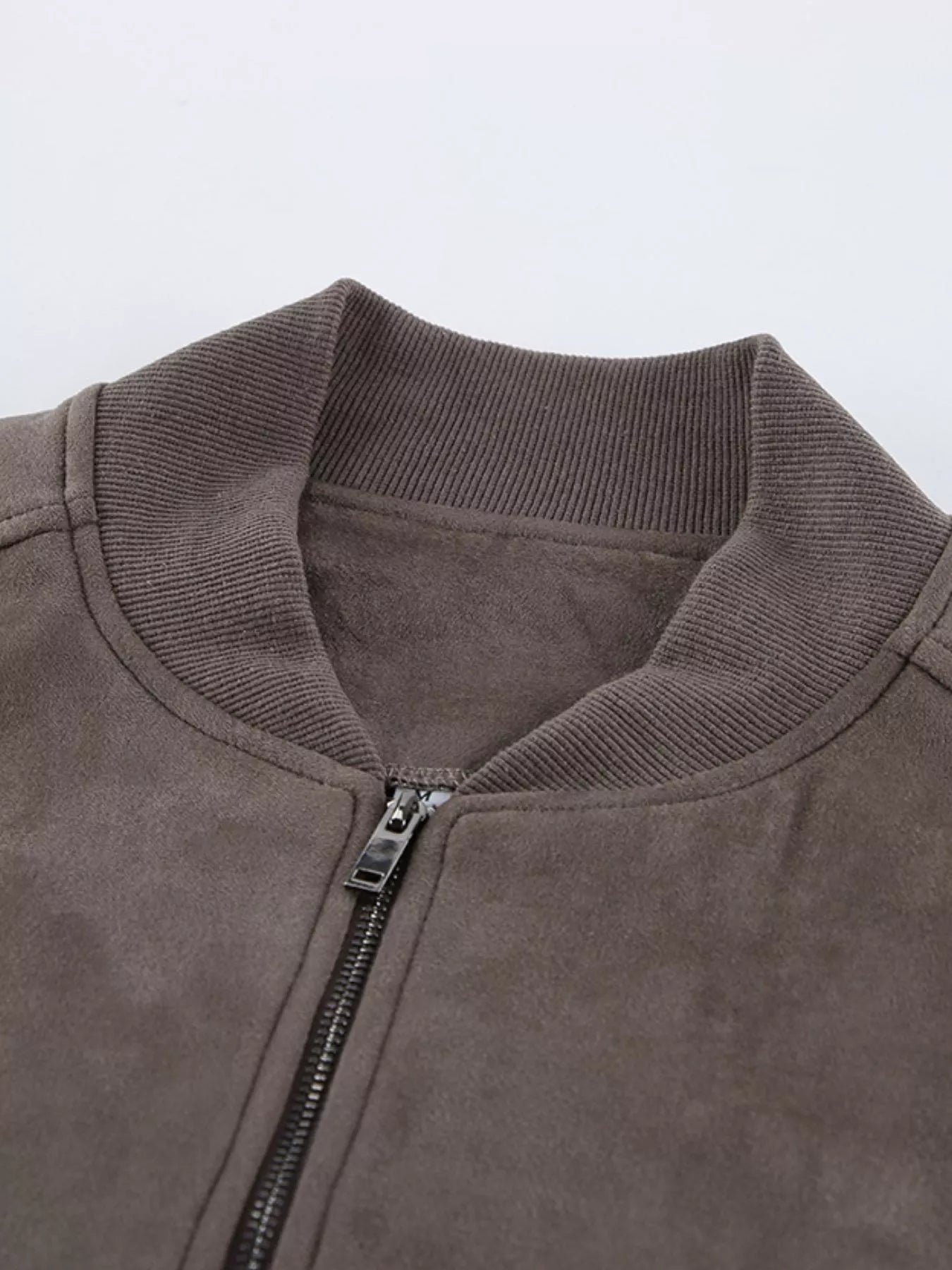 Dropped Shoulder Zip Up Bomber Jacket