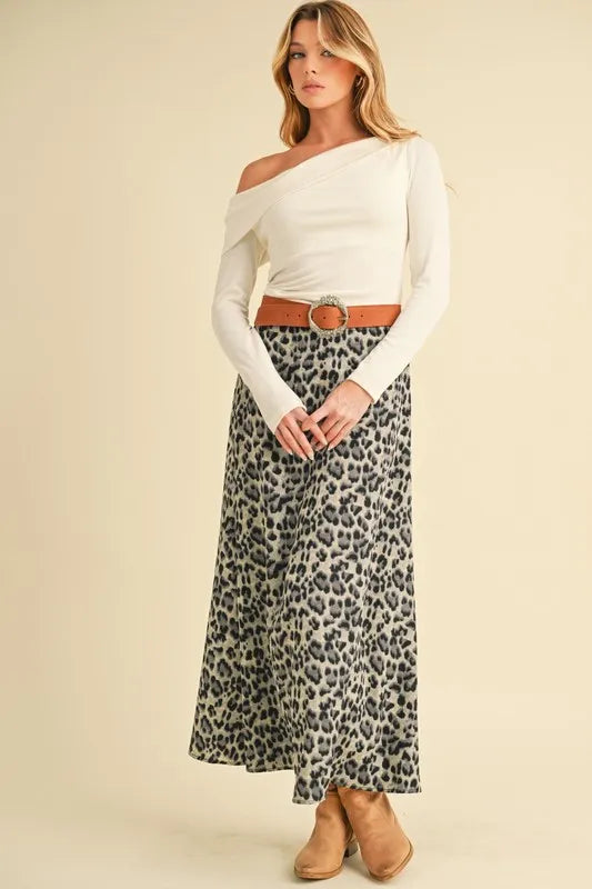 Leopard Midi Skirt | Trendy Skirts Outfit Idea for Women by Ro + Ivy | Elevated Basics, Modern Comfort & Style