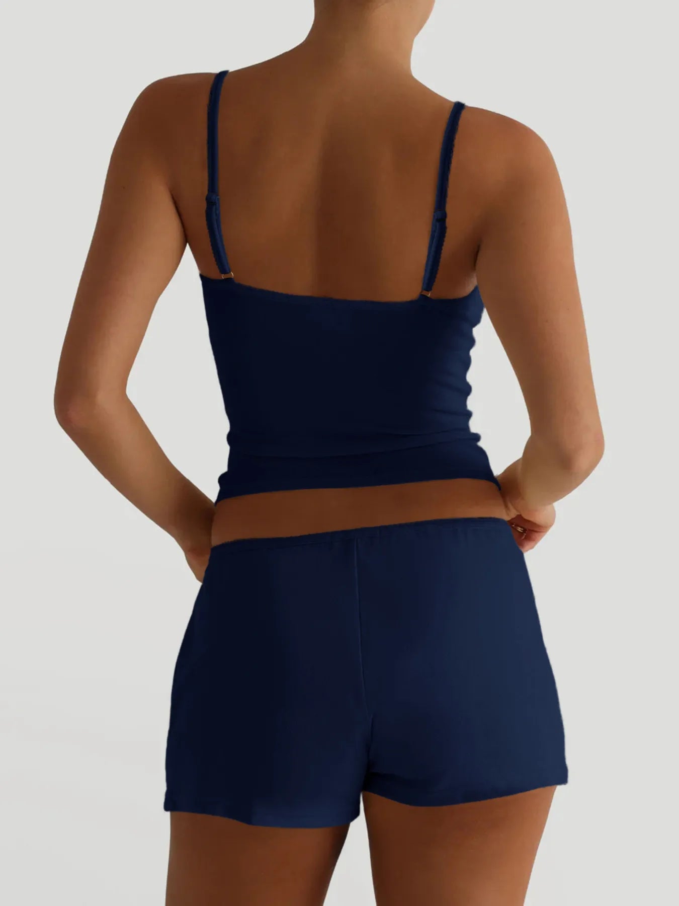Women's V-Neck Cami and Shorts Lounge Set - Loungewear Sets