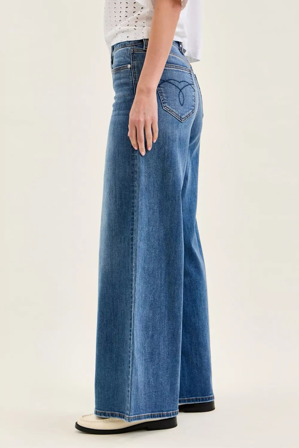 High Waist Palazzo Jeans - Jeans