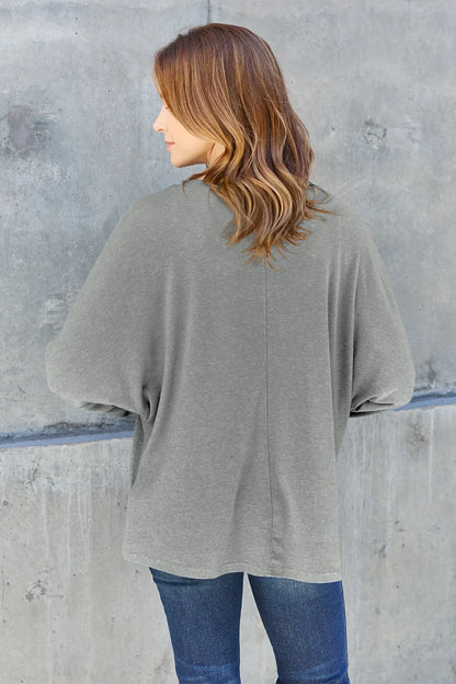 Relaxed Long Sleeve Round Neck Top