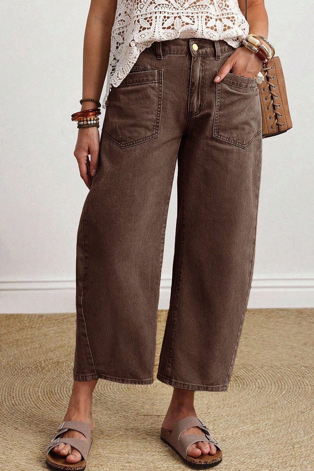 Ankle Length Mid-Rise Barrel Fit Jeans — Relaxed All-Day Comfortable Style - Jeans