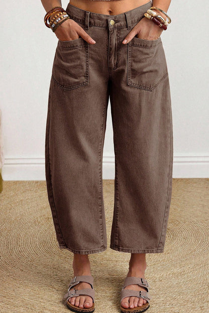 Ankle Length Mid-Rise Barrel Fit Jeans — Relaxed All-Day Comfortable Style - Jeans