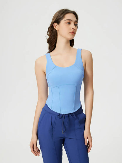 Round Neck Wide Strap Activewear Tank Top