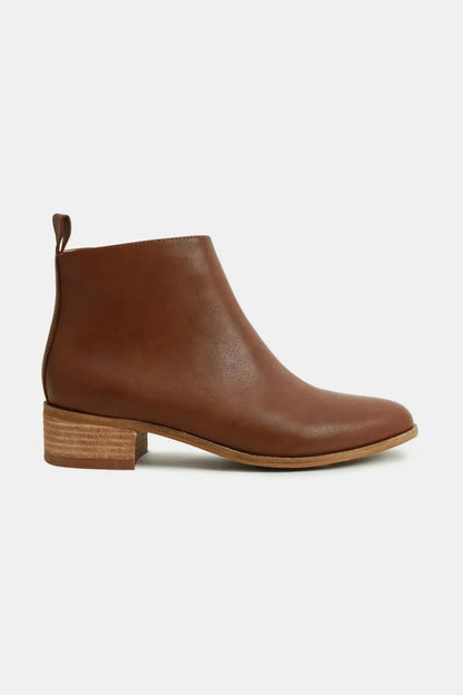 PU Leather Block Heel Ankle Boots — Classic Comfortable Versatile Everyday Style - Ankle Boots