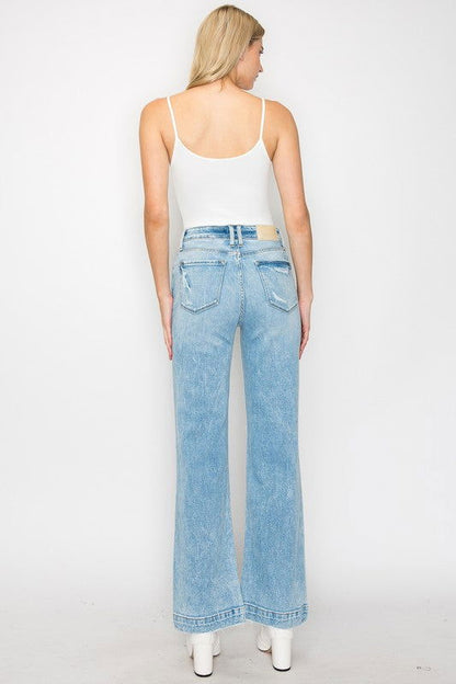 90's Vintage Stretch Wide Leg Jeans - Ro + Ivy