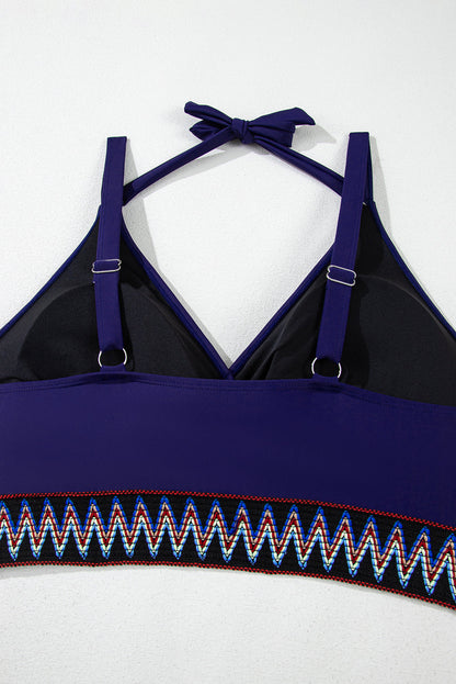 Wrap V-Neck Knot High Waisted Plus Bikini — Alluring Supportive Beach Style - Plus Size Swimwear