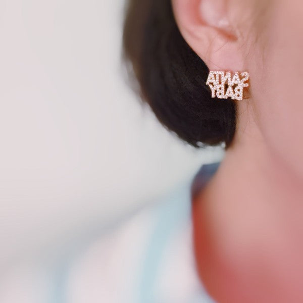 Holiday Santa Baby Statement Stud Earrings | Trendy Earrings Outfit Idea for Women by Ro + Ivy | Elevated Basics, Modern Comfort & Style