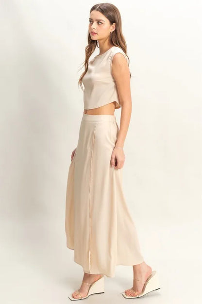 Sleeveless Top and Maxi Skirt Set – outfit idea for women | Ro + Ivy