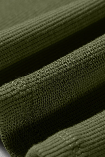 Solid Ribbed Knit Padded Tank Top