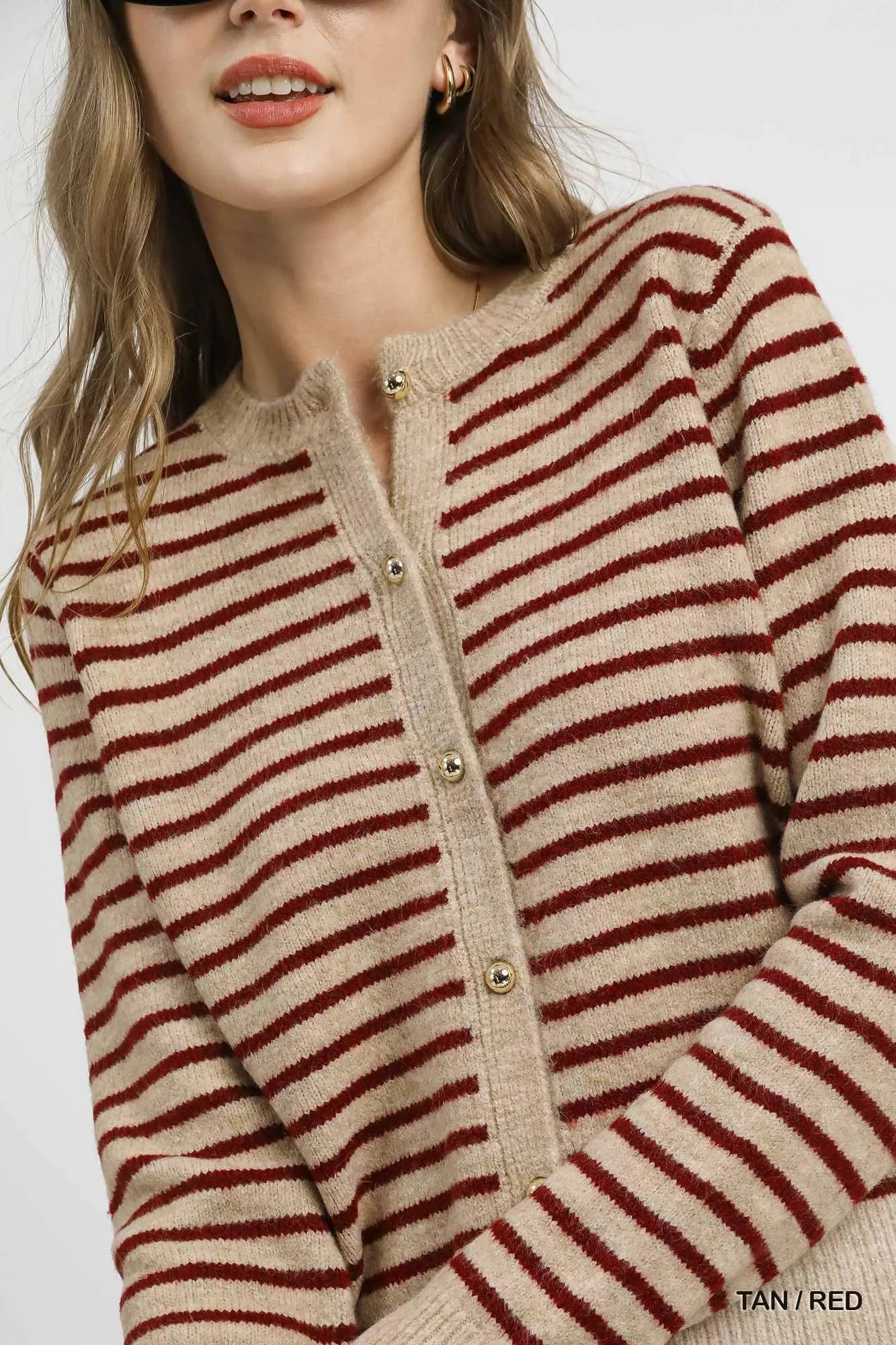 Striped Button-Up Knit Cardigan | Trendy Cardigans Outfit Idea for Women by Ro + Ivy | Elevated Basics, Modern Comfort & Style