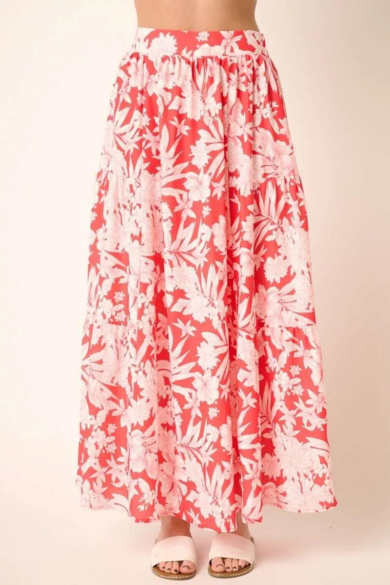 Tropical Print Top And Skirt Set – outfit idea for women | Ro + Ivy
