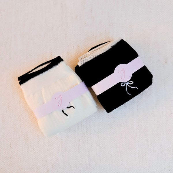 Embroidered Simple Bow Socks Set Of 2 | Trendy Socks Outfit Idea for Women by Ro + Ivy | Elevated Basics, Modern Comfort & Style