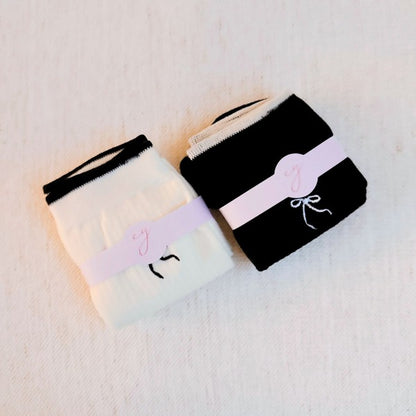 Embroidered Simple Bow Socks Set Of 2 | Trendy Socks Outfit Idea for Women by Ro + Ivy | Elevated Basics, Modern Comfort & Style