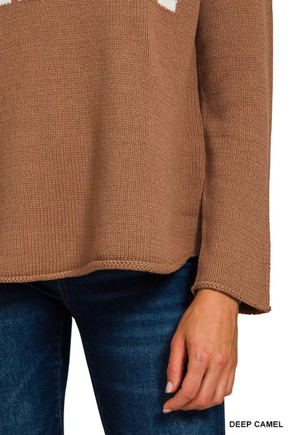 Beach V Neck Long Sleeve Sweater in Deep Camel | Trendy Sweaters Outfit Idea for Women by Ro + Ivy | Elevated Basics, Modern Comfort & Style