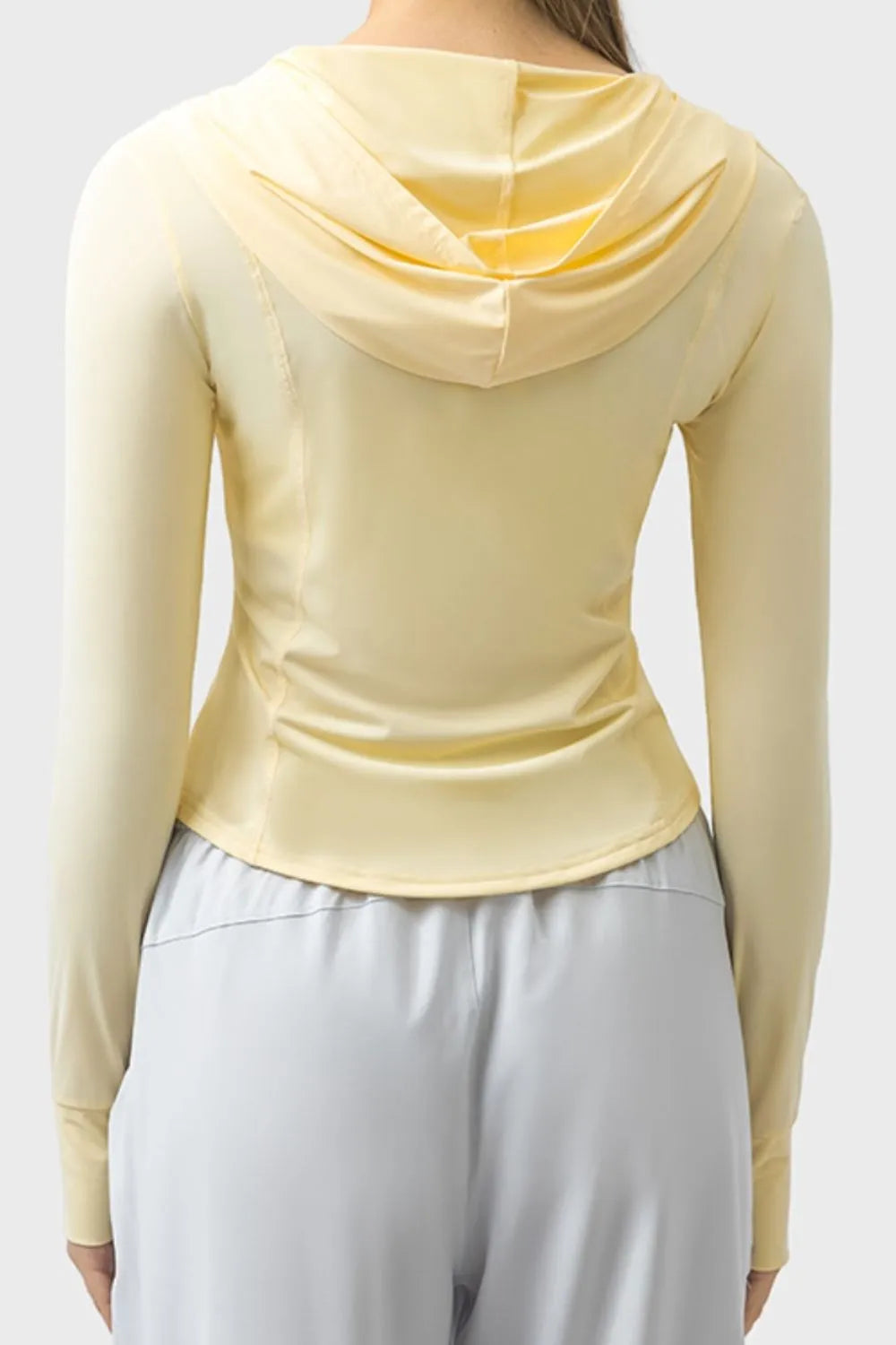 Hooded Zip Up Long Sleeve Activewear Jacket