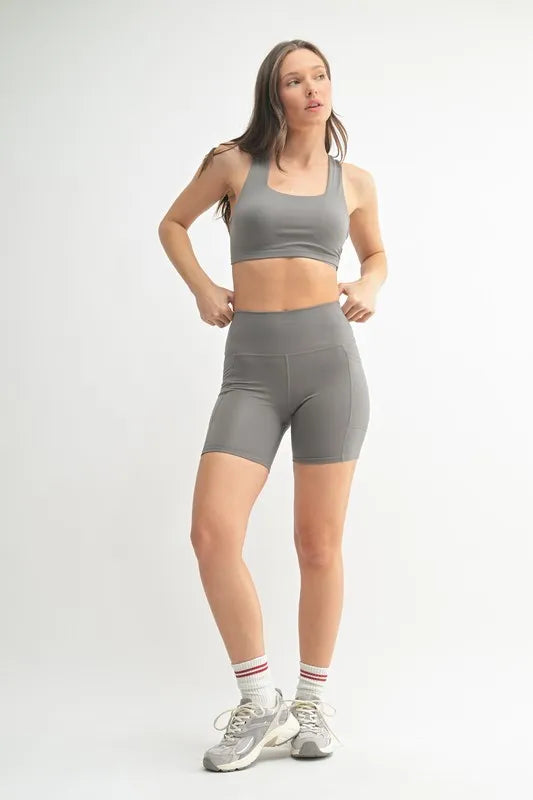 Contour Active Shorts in Pewter - Active Shorts