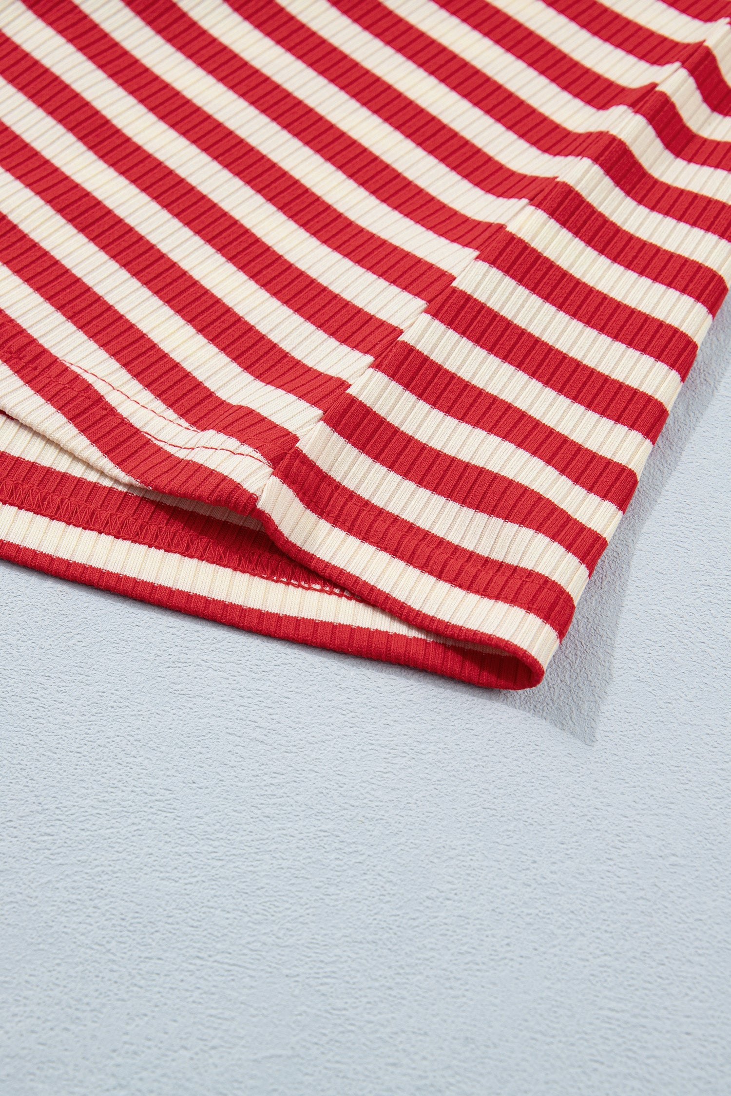 Bold Stripe Round Neck Ribbed Knit Sleeveless Tank Top — Fresh Everyday Style - Tank Tops