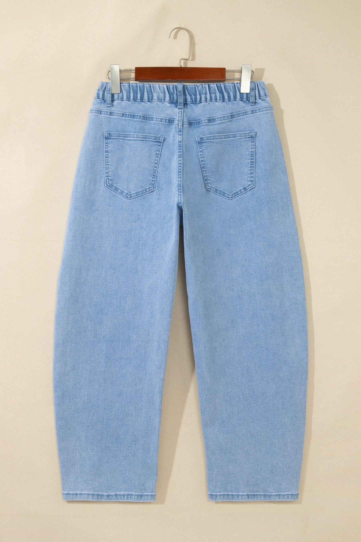 Square Patch Pocket Ankle Length Barrel Jeans