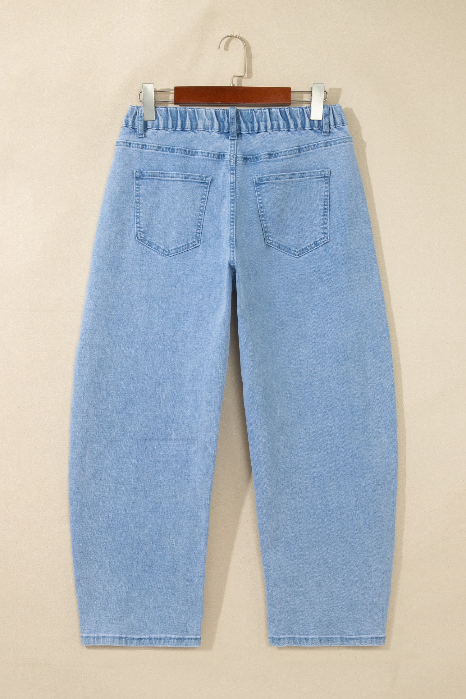Square Patch Pocket Ankle Length Barrel Jeans