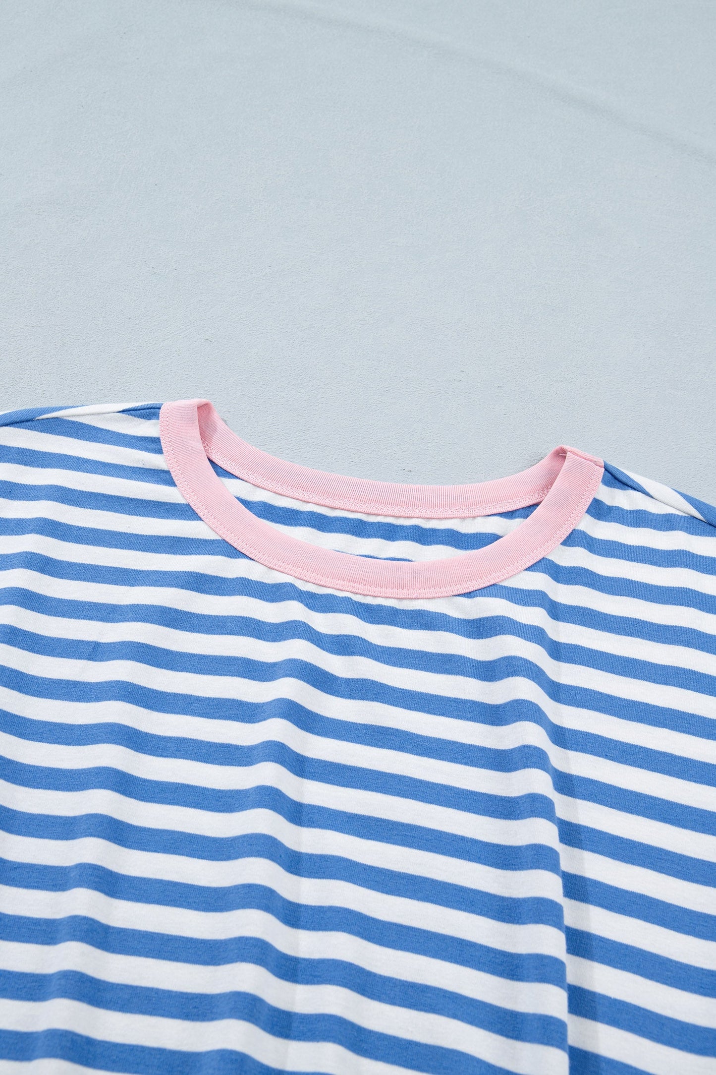 Striped Contrast Trim Tie Waist Coastal Mini Dress — Soft Stretch Everyday Style - Dresses/T Shirt Dresses