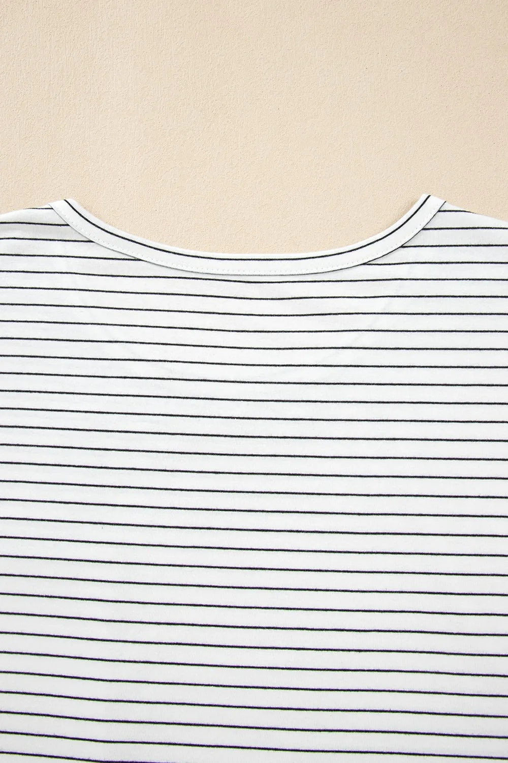 Stripe Short Sleeve Crew Neck Casual Tee With Chest Pocket - Shirts
