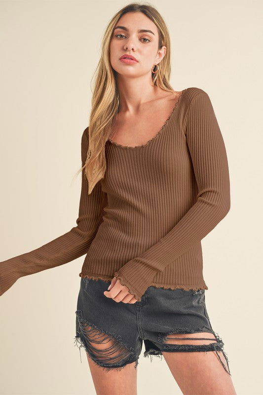 Adalie Long Sleeve Knit Top - Ro + Ivy