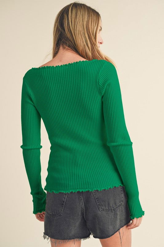 Adalie Long Sleeve Knit Top - Ro + Ivy