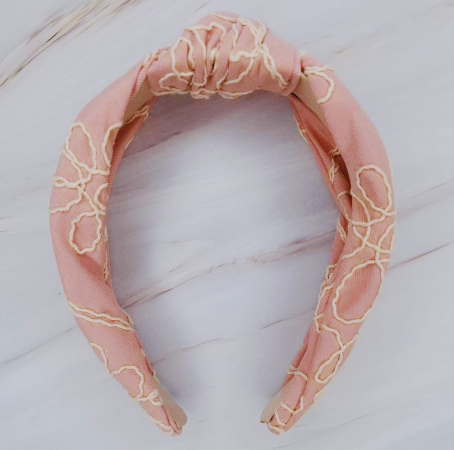 Classic Knot Stitch Detail Elegant Headband — Everyday Polished Hair Accessory - Pink Headbands